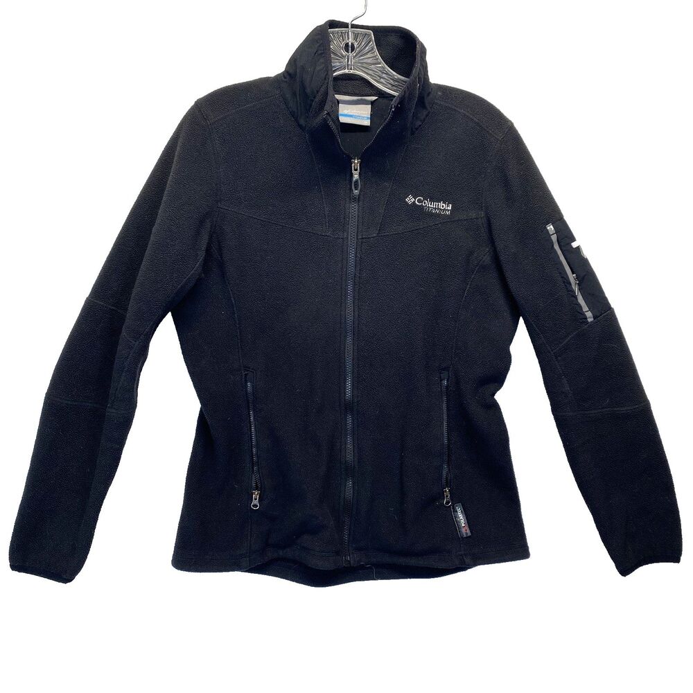Columbia Titanium Polartec Jacket Women's Medium Black Full Zip Fleece FLAW